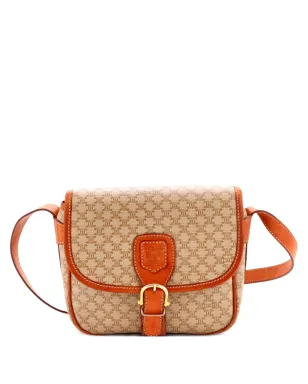 Celine Pre-Owned サドルフラップショルダーバッグ - マカダム コーテッドキャンバス 小型クロスボディバッグ - サムネイル1