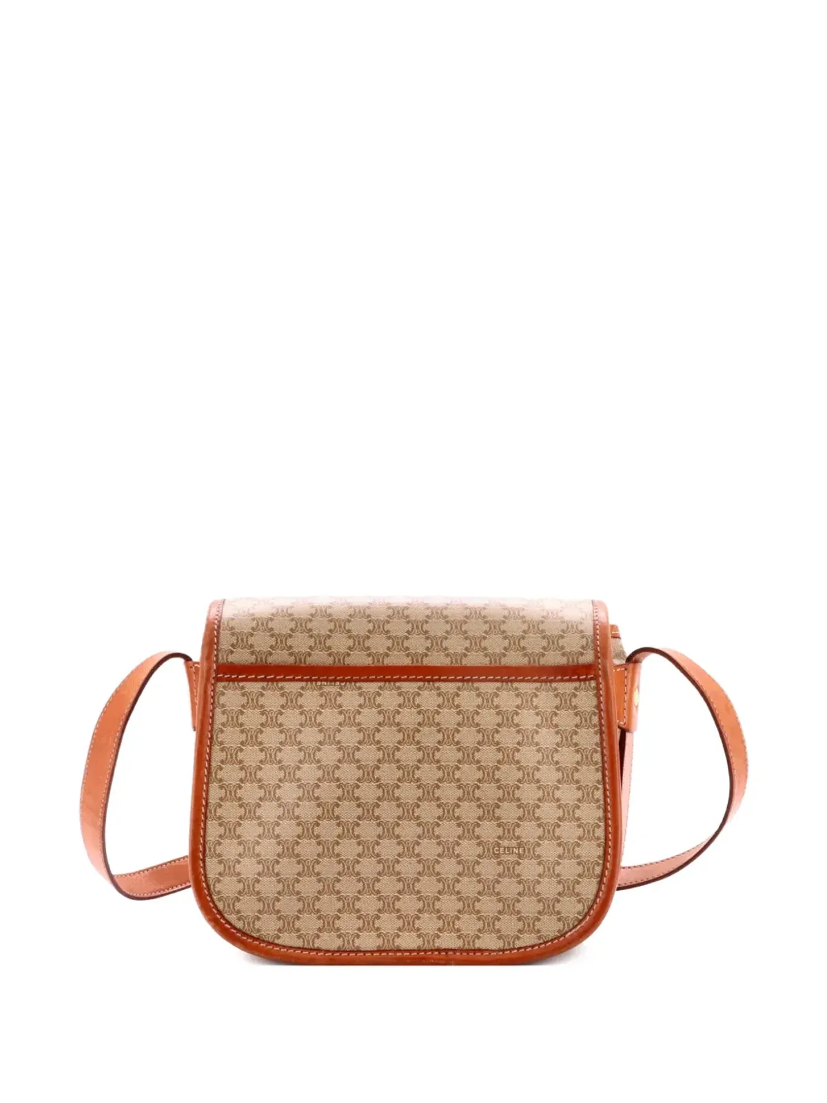 Celine Pre-Owned サドルフラップショルダーバッグ - マカダム コーテッドキャンバス 小型クロスボディバッグ - 画像2