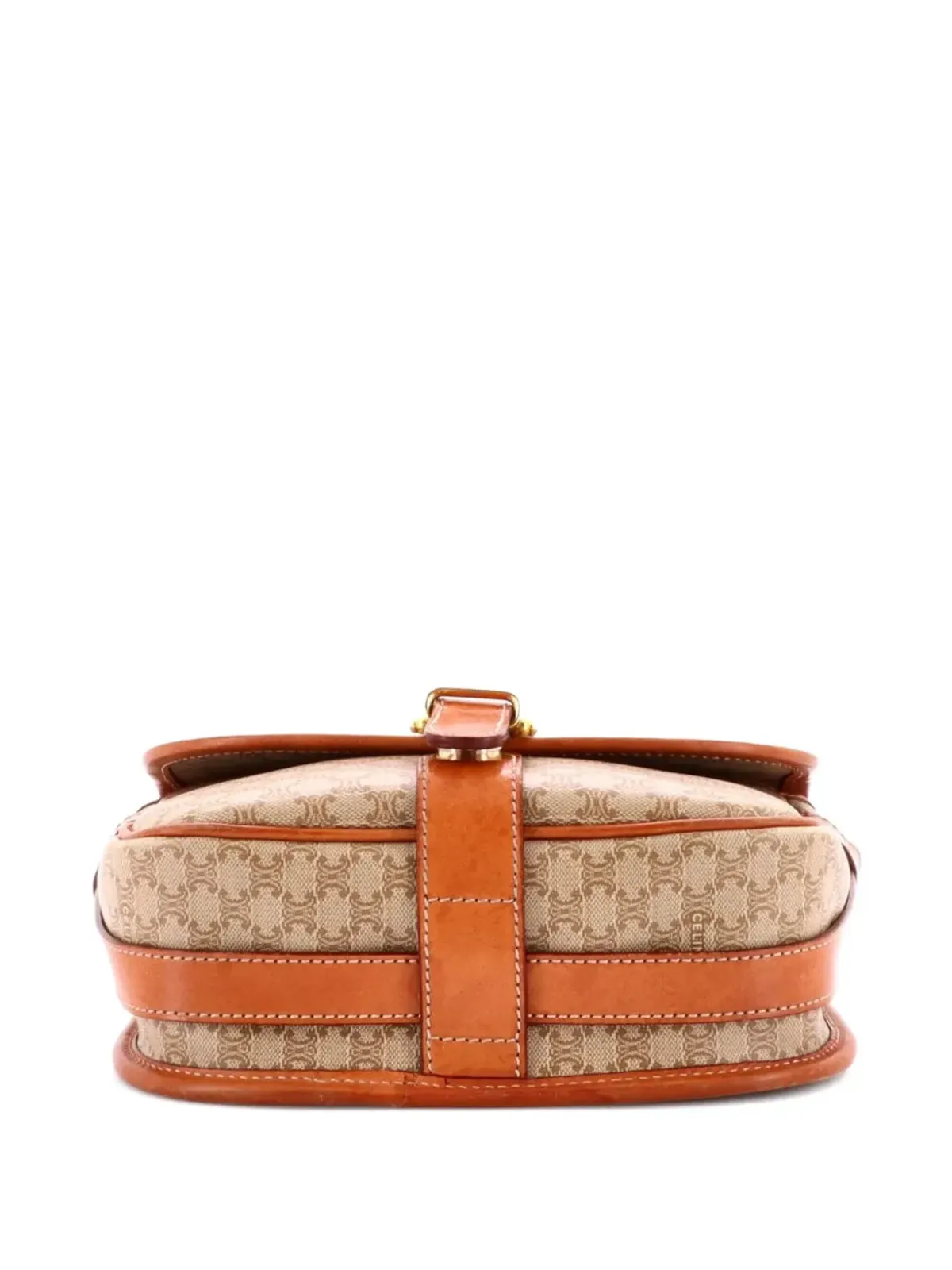 Celine Pre-Owned サドルフラップショルダーバッグ - マカダム コーテッドキャンバス 小型クロスボディバッグ - 画像4