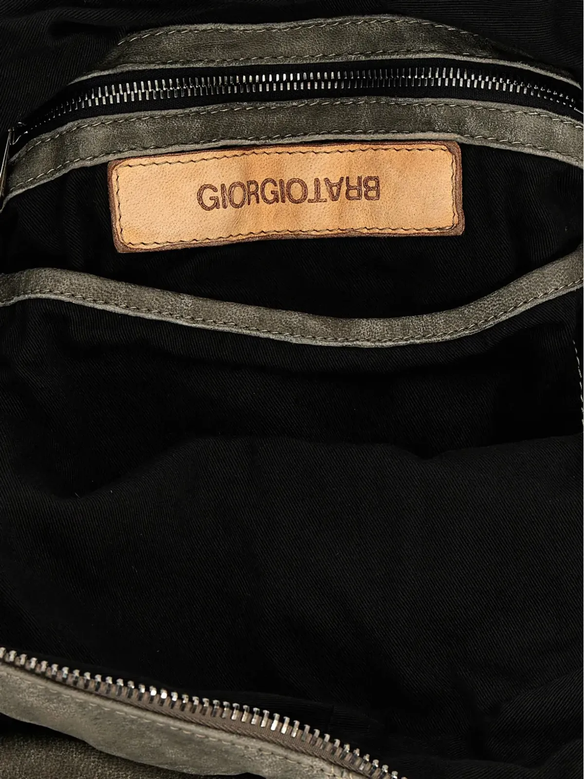 Giorgio Brato ジップファスナー付きレザーバックパック - グレー - 画像4