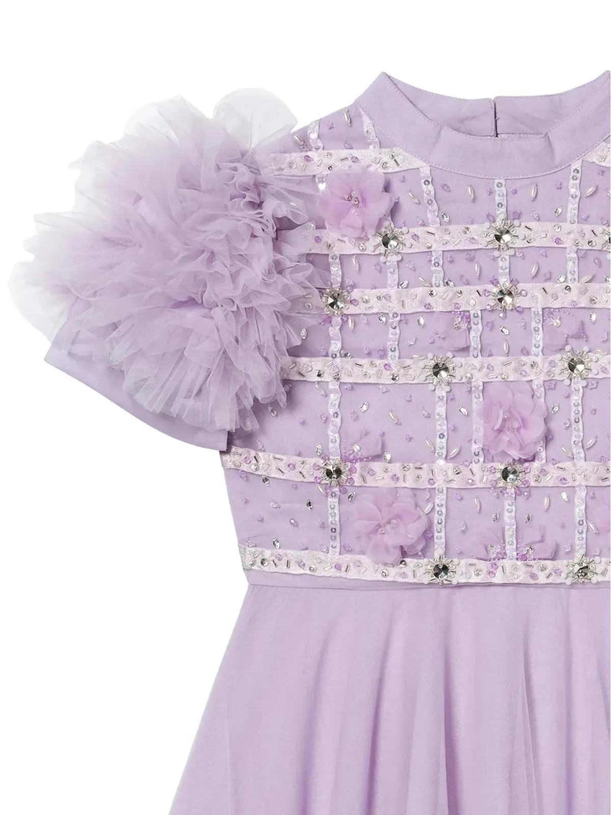 Tutu Du Monde Aria floral-applique ruffled dress - Purple - 画像3