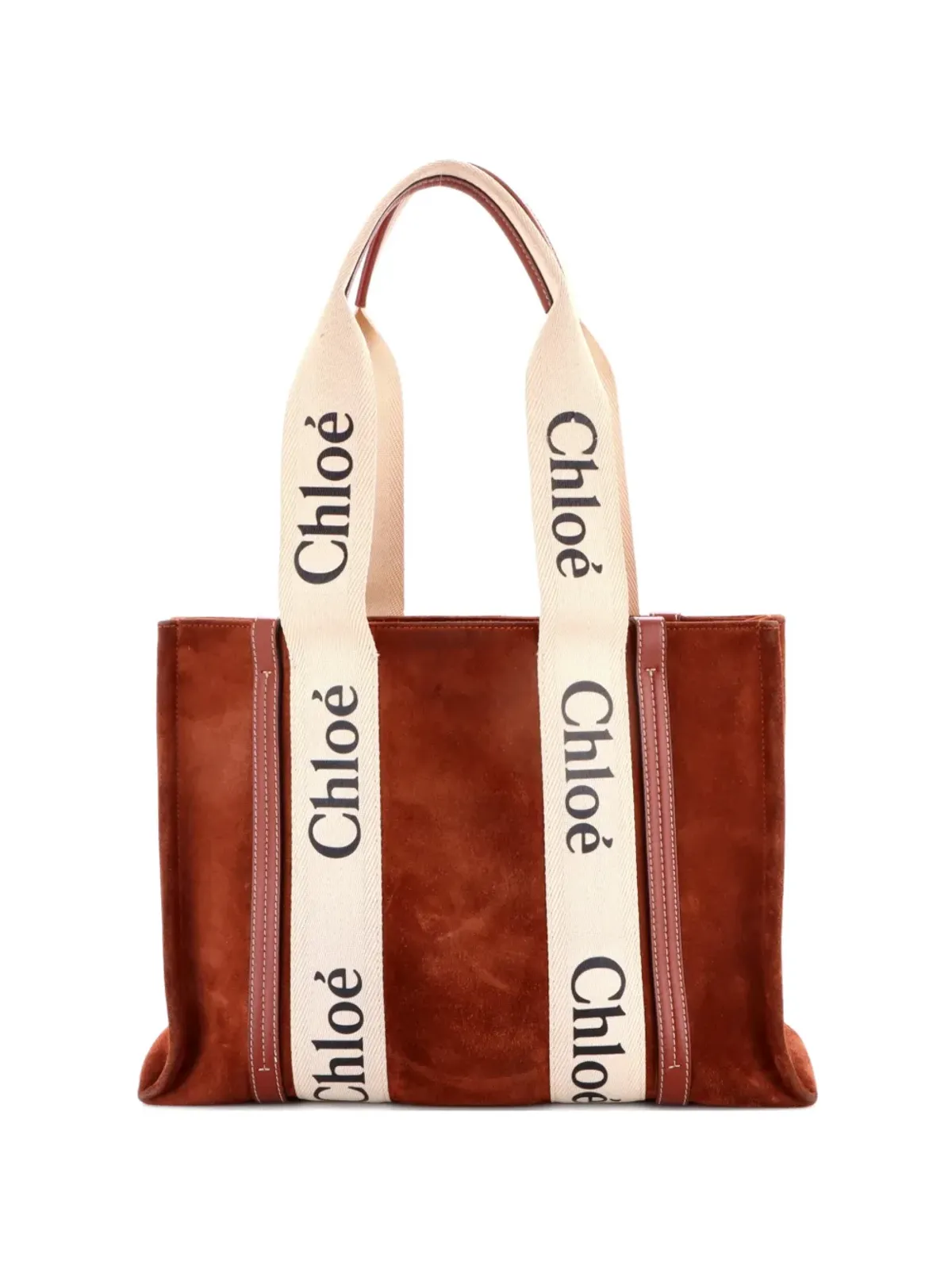 Chloé Pre-Owned ウッディ スエード×キャンバス トートバッグ - ブラウン - 画像1