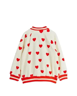 Mini Rodini アイボリー ハートプリント ジップアップセーター - サムネイル2