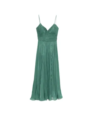Costarellos Fayla V-neck pleated maxi dress - Green - サムネイル1