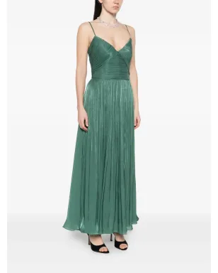 Costarellos Fayla V-neck pleated maxi dress - Green - サムネイル3