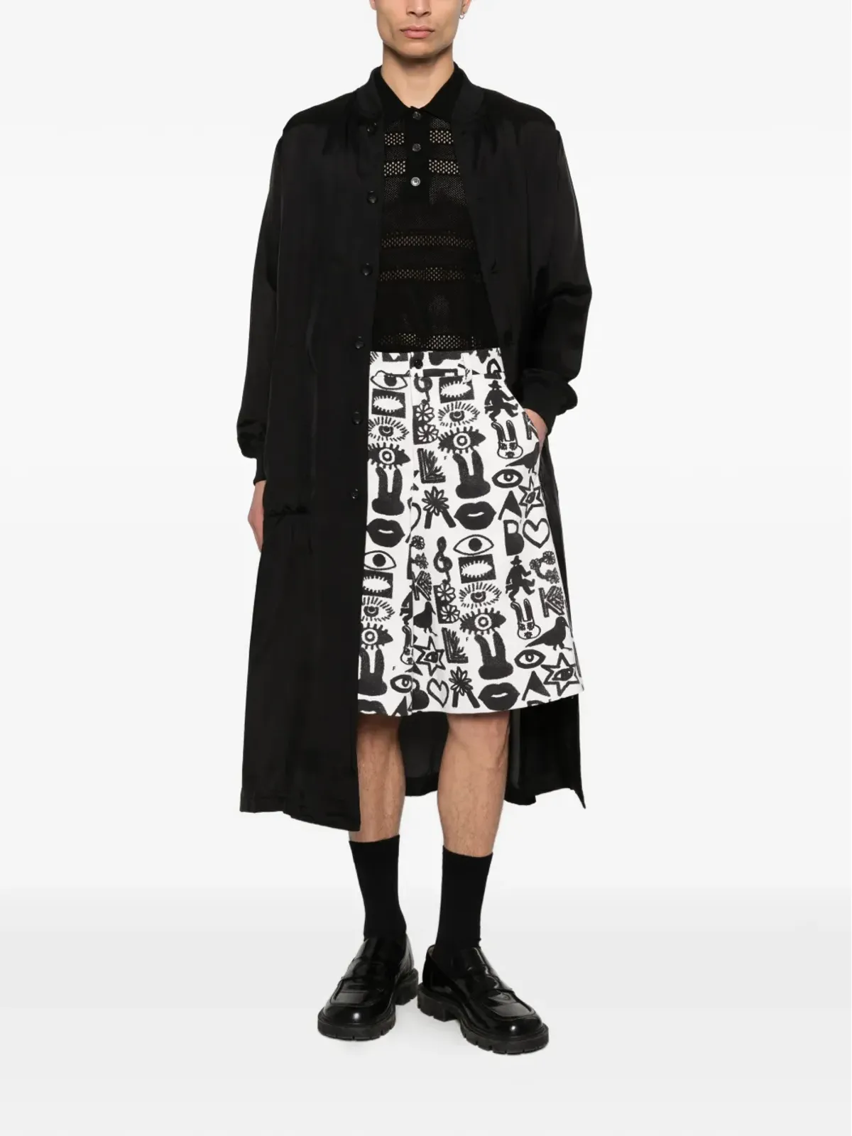 Comme Des Garçons Black シングルブレストボタン留めコート - 画像2