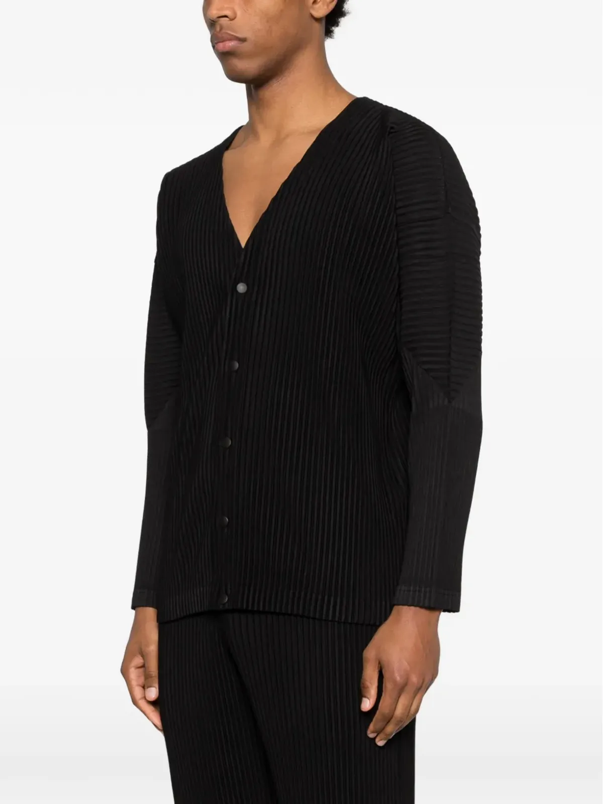 Homme Plissé Issey Miyake ベーシス ボタン付きプリーツTシャツ - 画像3