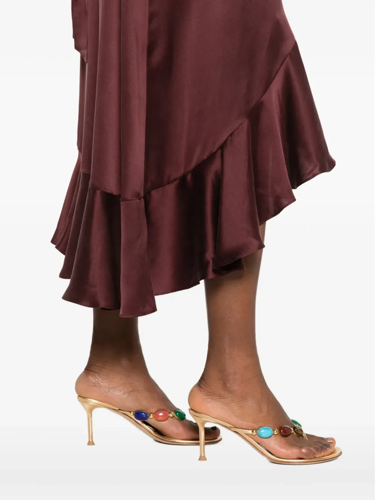 ZIMMERMANN ラッフル付きラップミディドレス - 画像5