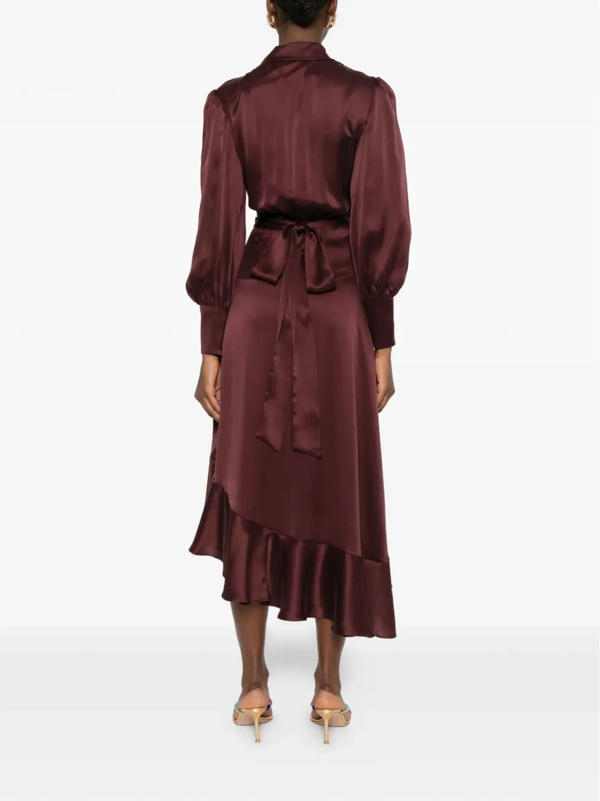 ZIMMERMANN ラッフル付きラップミディドレス - 画像4
