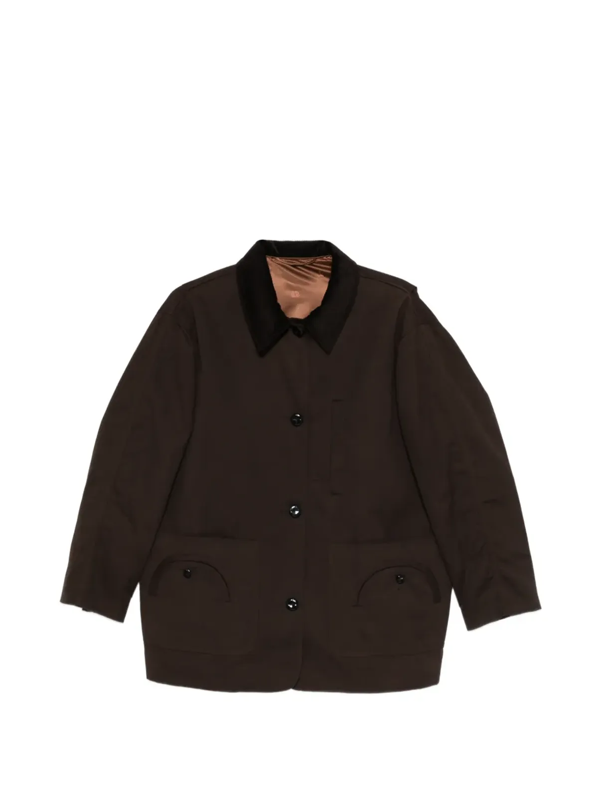 Blazé Milano コーデュロイ襟付きコート - Brown - 画像1