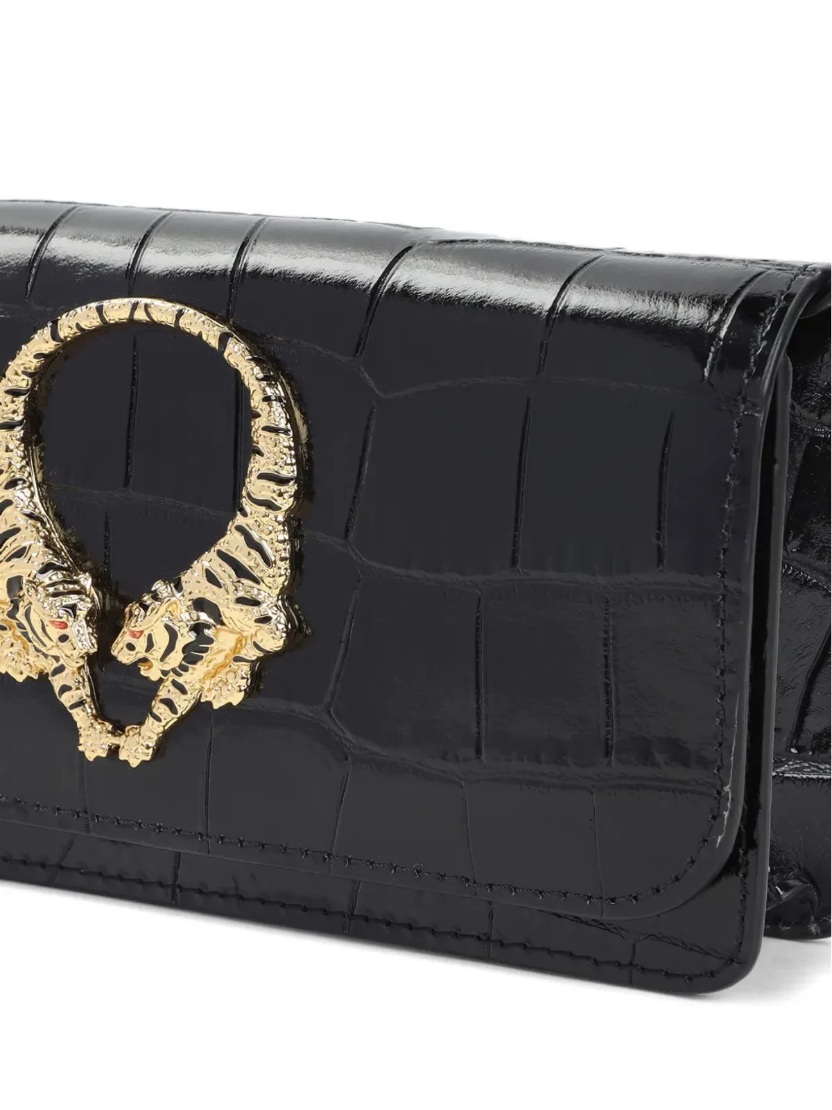 Roberto Cavalli ロアー タイガー・ディテール レザー ショルダーバッグ - 画像3
