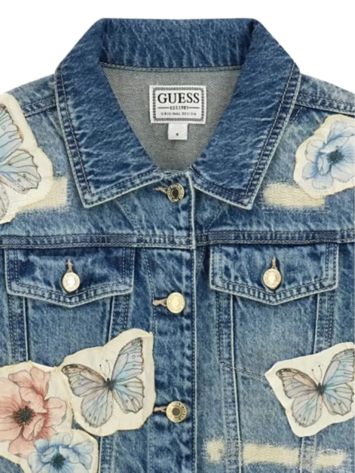 guess kids 蝶モチーフデニムジャケット - 画像4