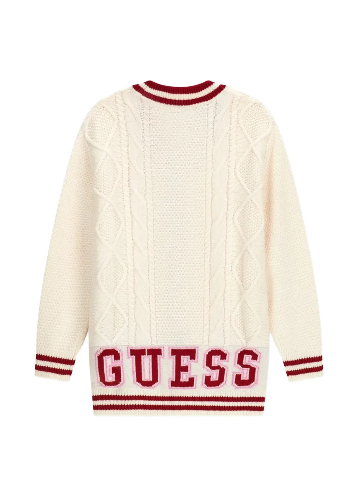 guess kids ケーブルニット・ストライプ カーディガン - 画像2