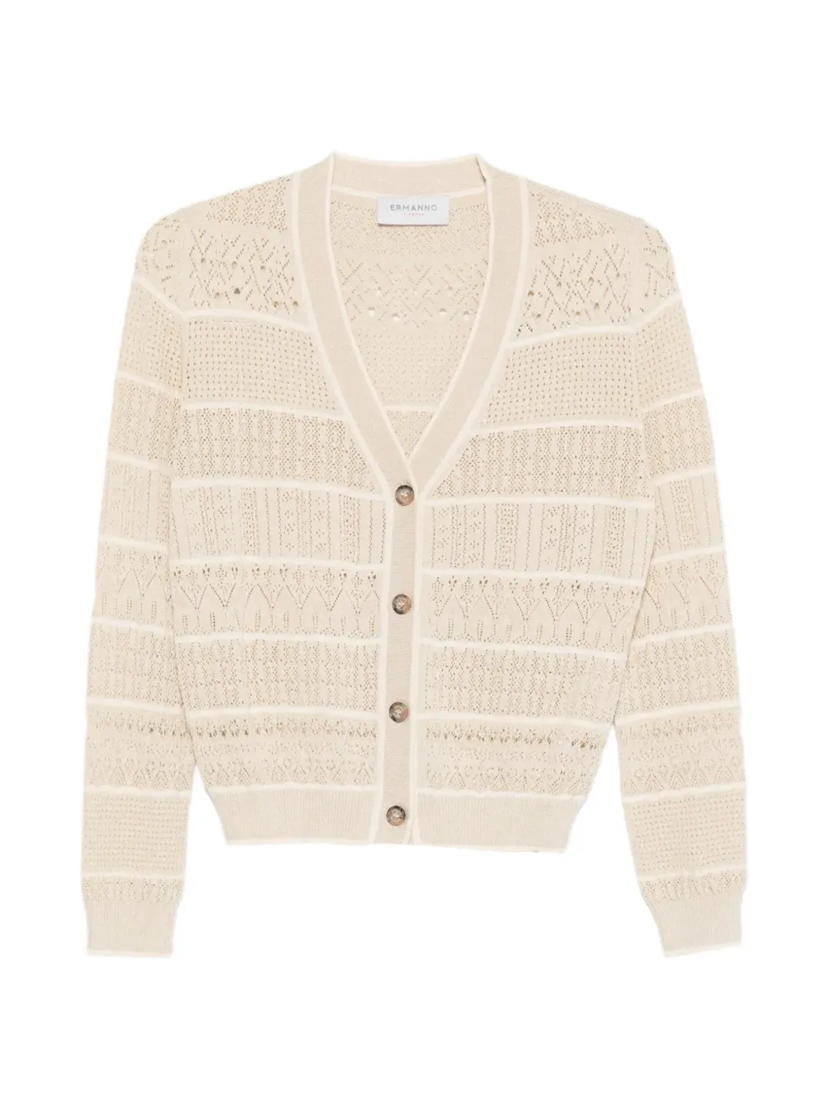 ERMANNO FIRENZE V-neckボタンカーディガン - Neutrals - 画像1