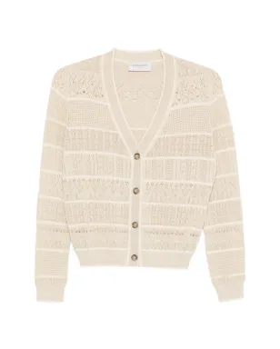 ERMANNO FIRENZE V-neckボタンカーディガン - Neutrals - サムネイル1