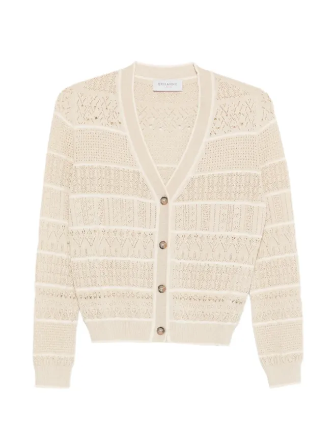 ERMANNO FIRENZE ERMANNO FIRENZE V-neckボタンカーディガン - Neutralsの商品画像