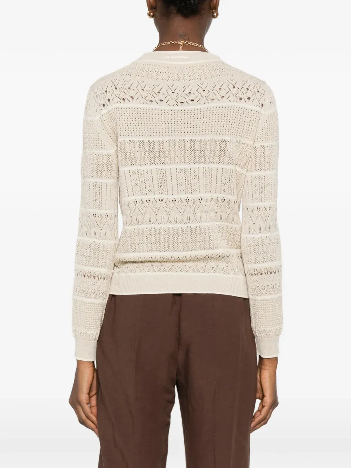 ERMANNO FIRENZE V-neckボタンカーディガン - Neutrals - 画像4
