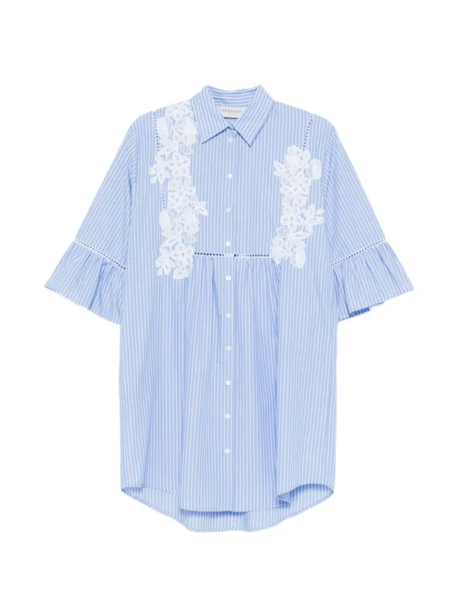 ERMANNO FIRENZE ERMANNO FIRENZE 花柄レースストライプ ミニドレスの商品画像