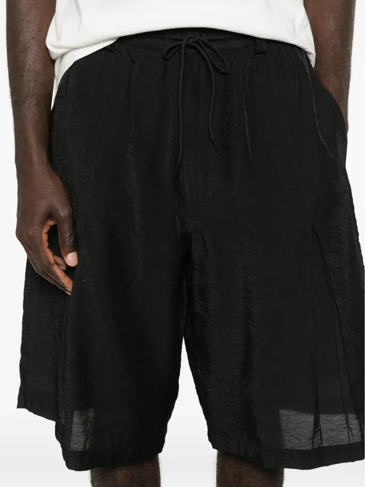 Y-3 ドローコード付きプリーツショーツ - 画像5