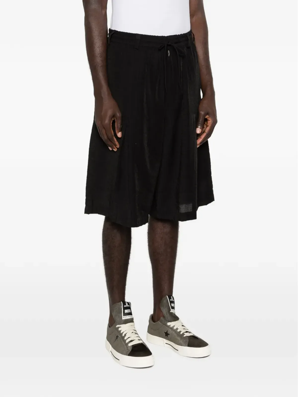 Y-3 ドローコード付きプリーツショーツ - 画像3