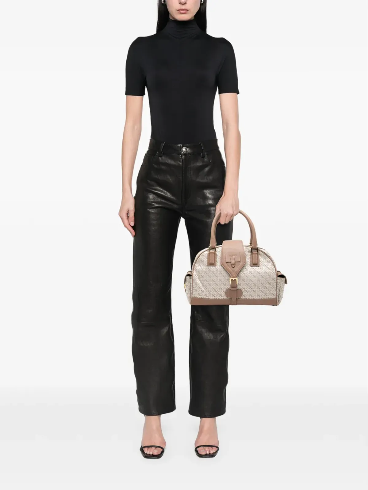 Loewe ビンテージ アナグラム キャンバス ハンドバッグ - 画像2