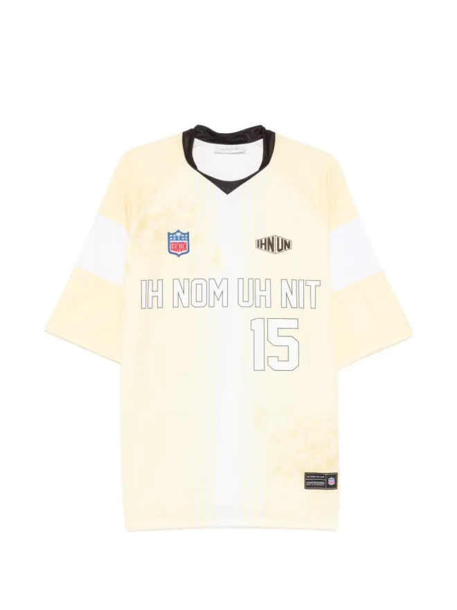 Ih Nom Uh Nit Ih Nom Uh Nit floral number T-shirt - Yellowの商品画像
