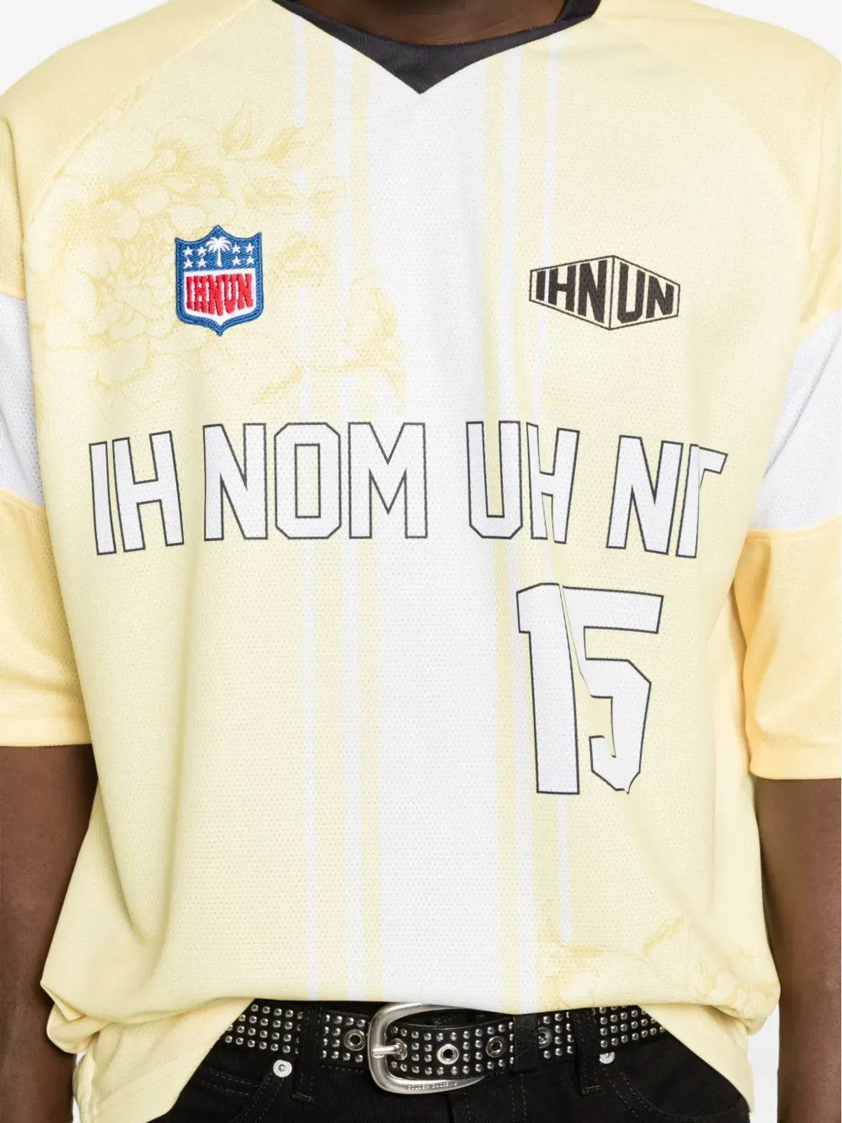 Ih Nom Uh Nit floral number T-shirt - Yellow - 画像5