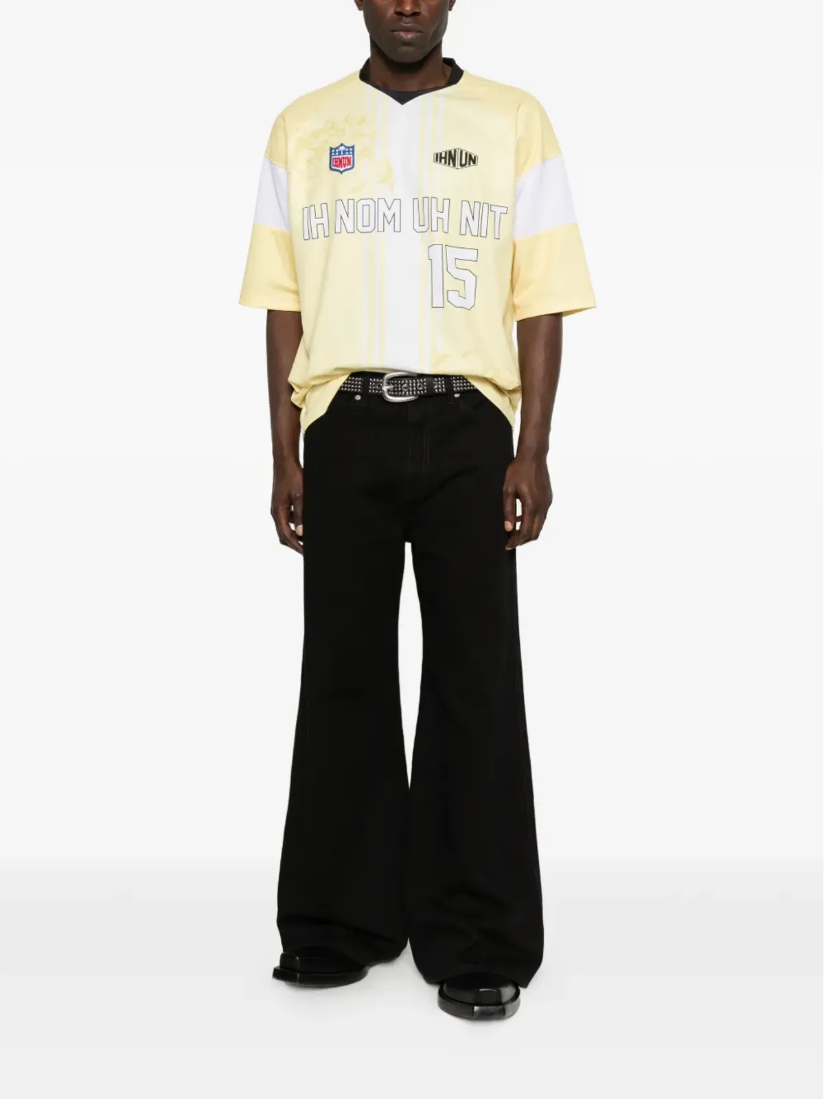 Ih Nom Uh Nit floral number T-shirt - Yellow - 画像2