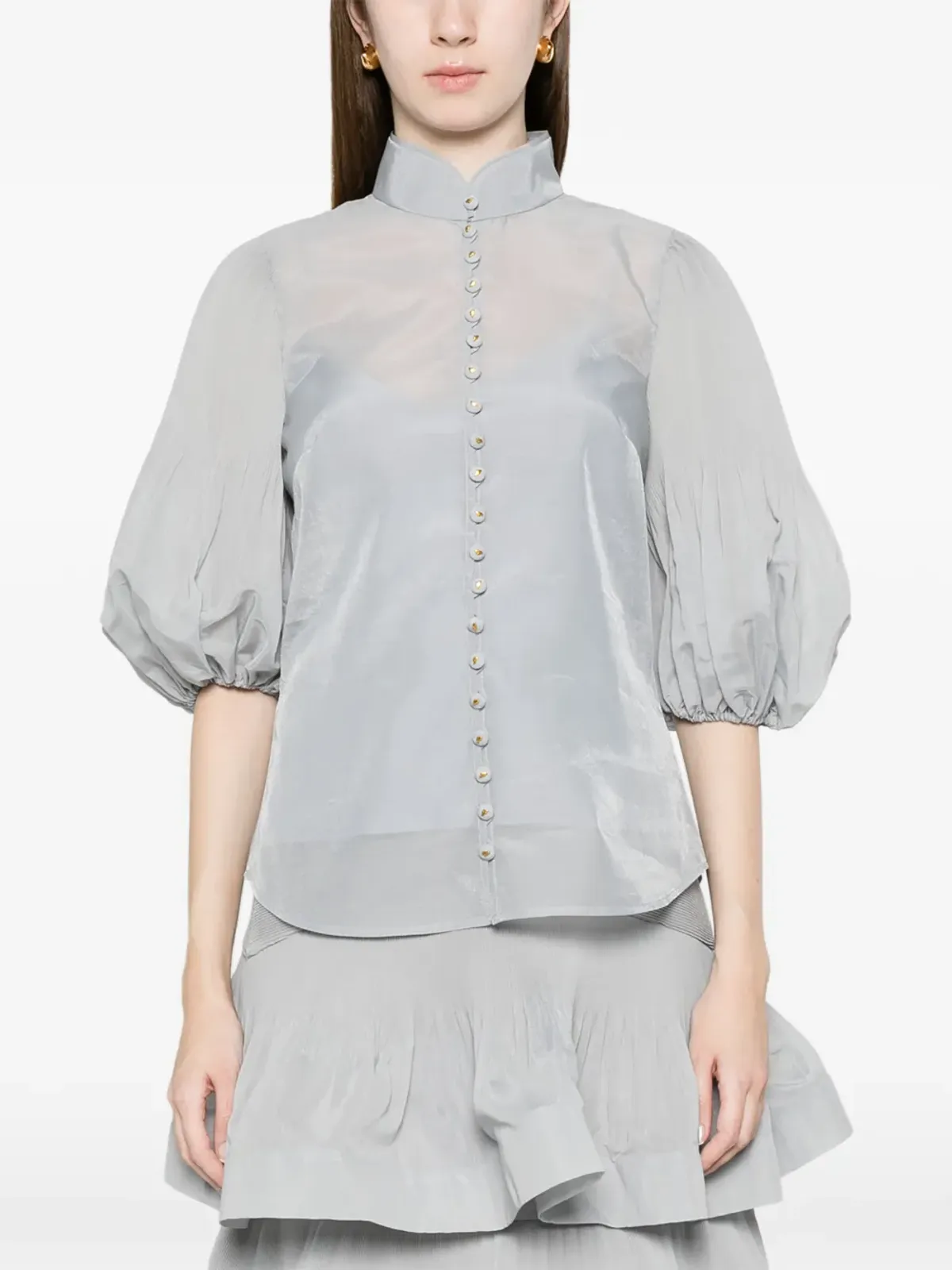 ZIMMERMANN ボタン付きビショップスリーブ ブラウス - 画像3
