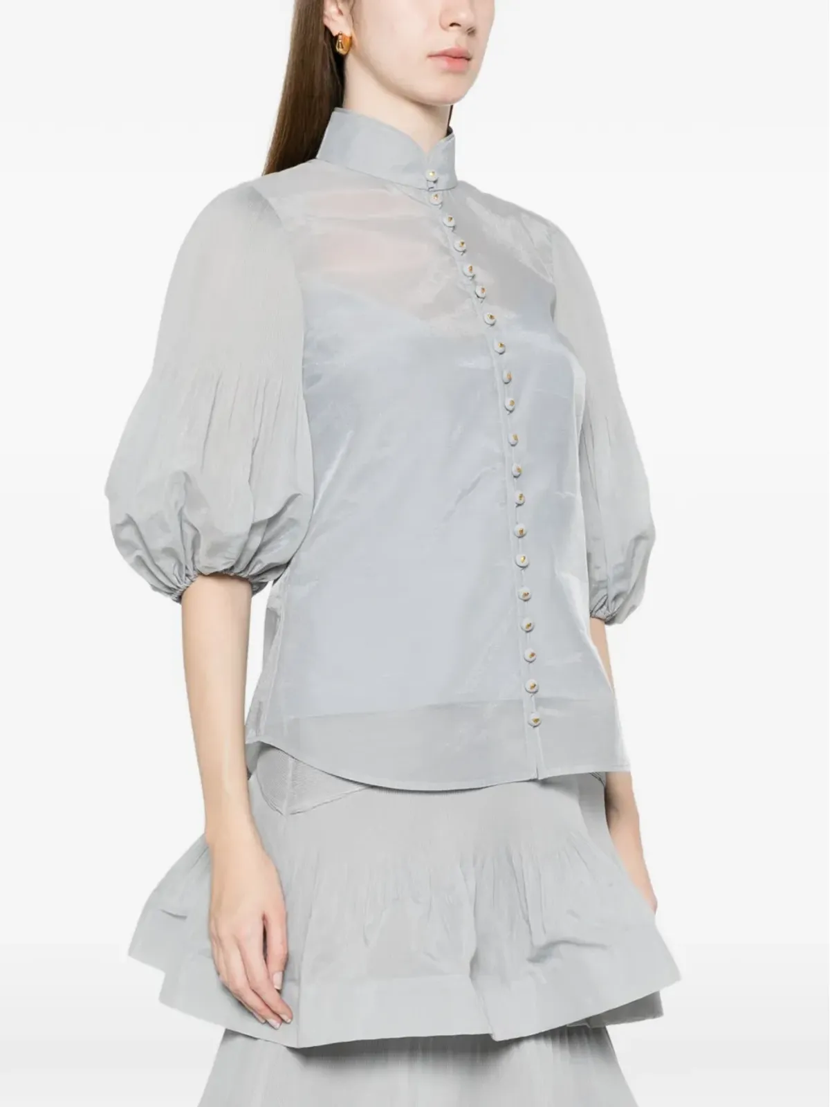 ZIMMERMANN ボタン付きビショップスリーブ ブラウス - 画像4