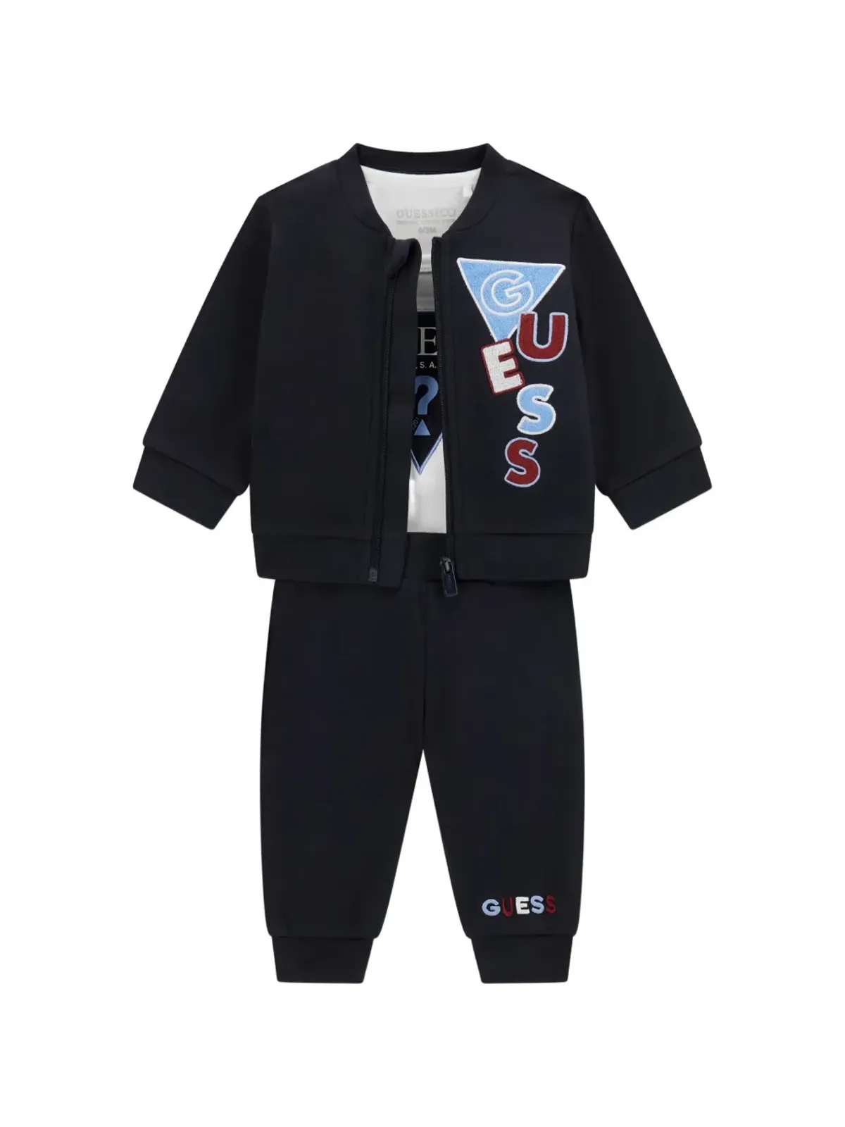 guess kids ジップアップ トラックスーツセット ブルー - 画像1