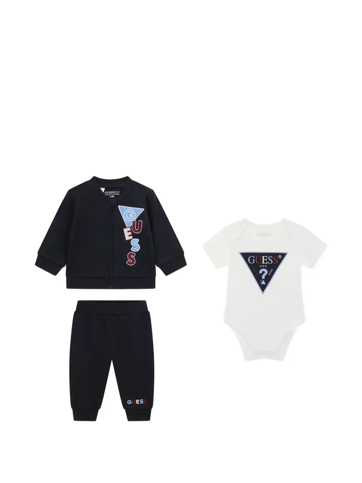 guess kids ジップアップ トラックスーツセット ブルー - 画像2