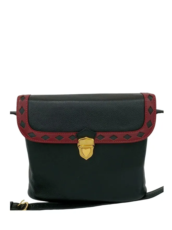 Saint Laurent Pre-Owned Saint Laurent Pre-Owned ビンテージ 20世紀バイカラー レザー フラップ クロスボディバッグの商品画像