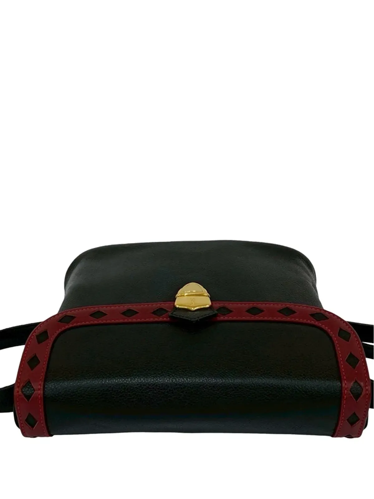 Saint Laurent Pre-Owned ビンテージ 20世紀バイカラー レザー フラップ クロスボディバッグ - 画像2