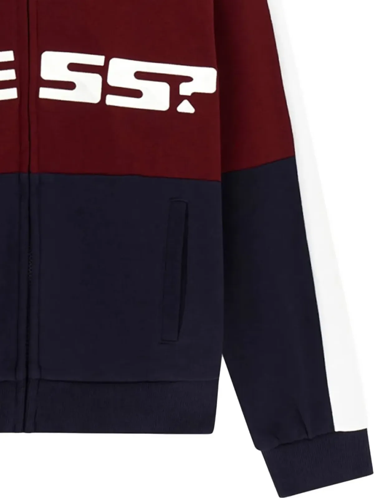 guess kids ロゴプリント ジップアップ フーディ ブルー - 画像3