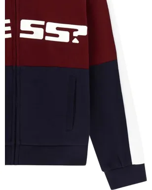 guess kids ロゴプリント ジップアップ フーディ ブルー - サムネイル3
