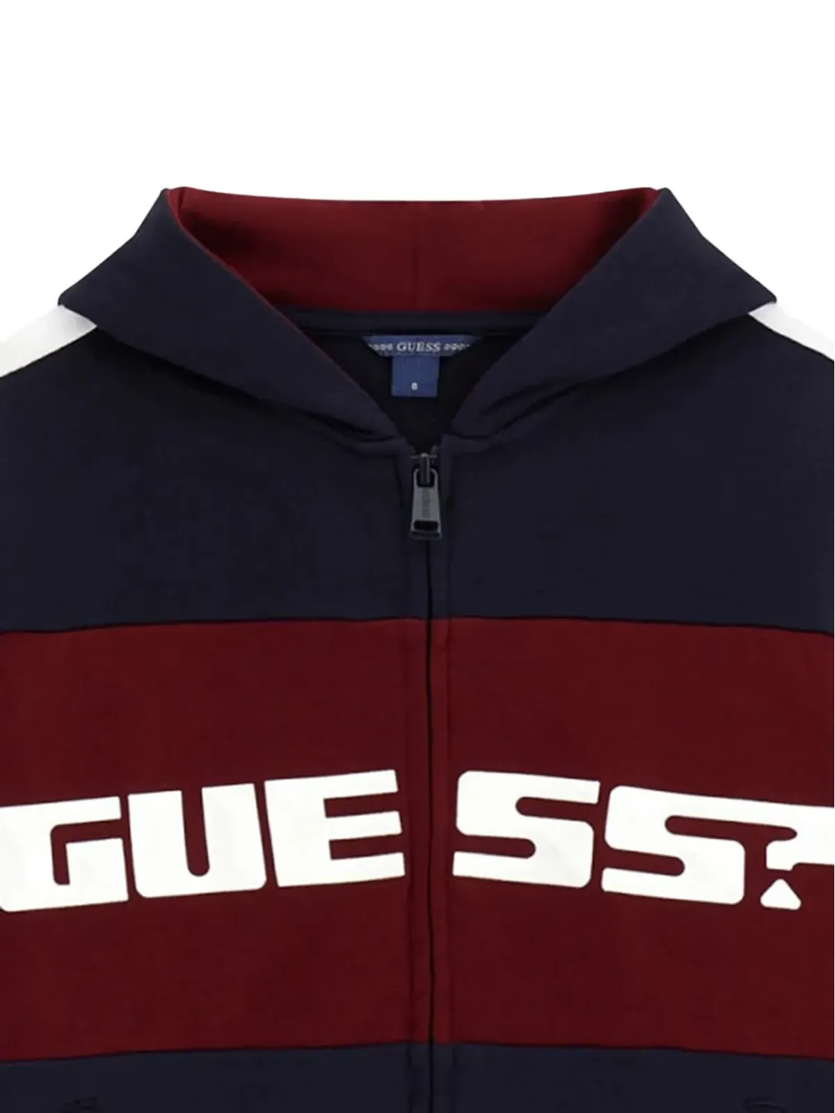 guess kids ロゴプリント ジップアップ フーディ ブルー - 画像4