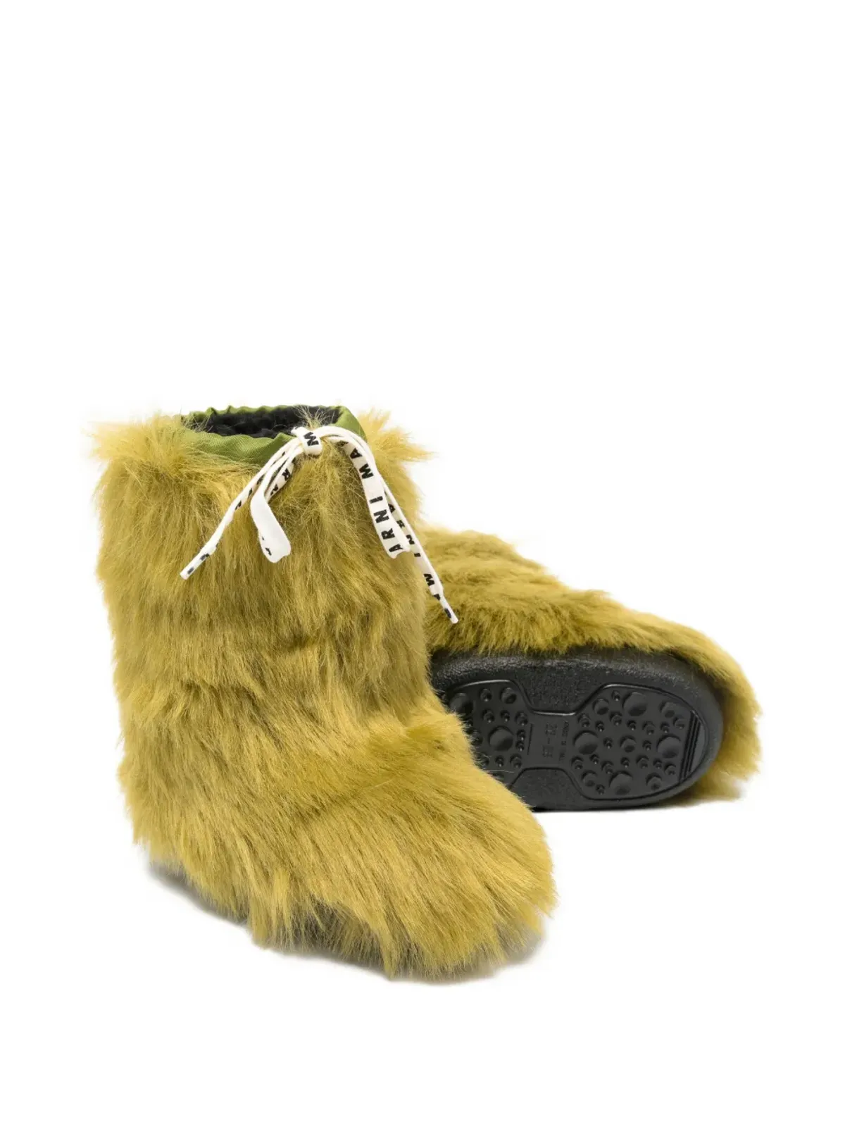 Marni Kids ファー付きレースアップブーツ - 画像2