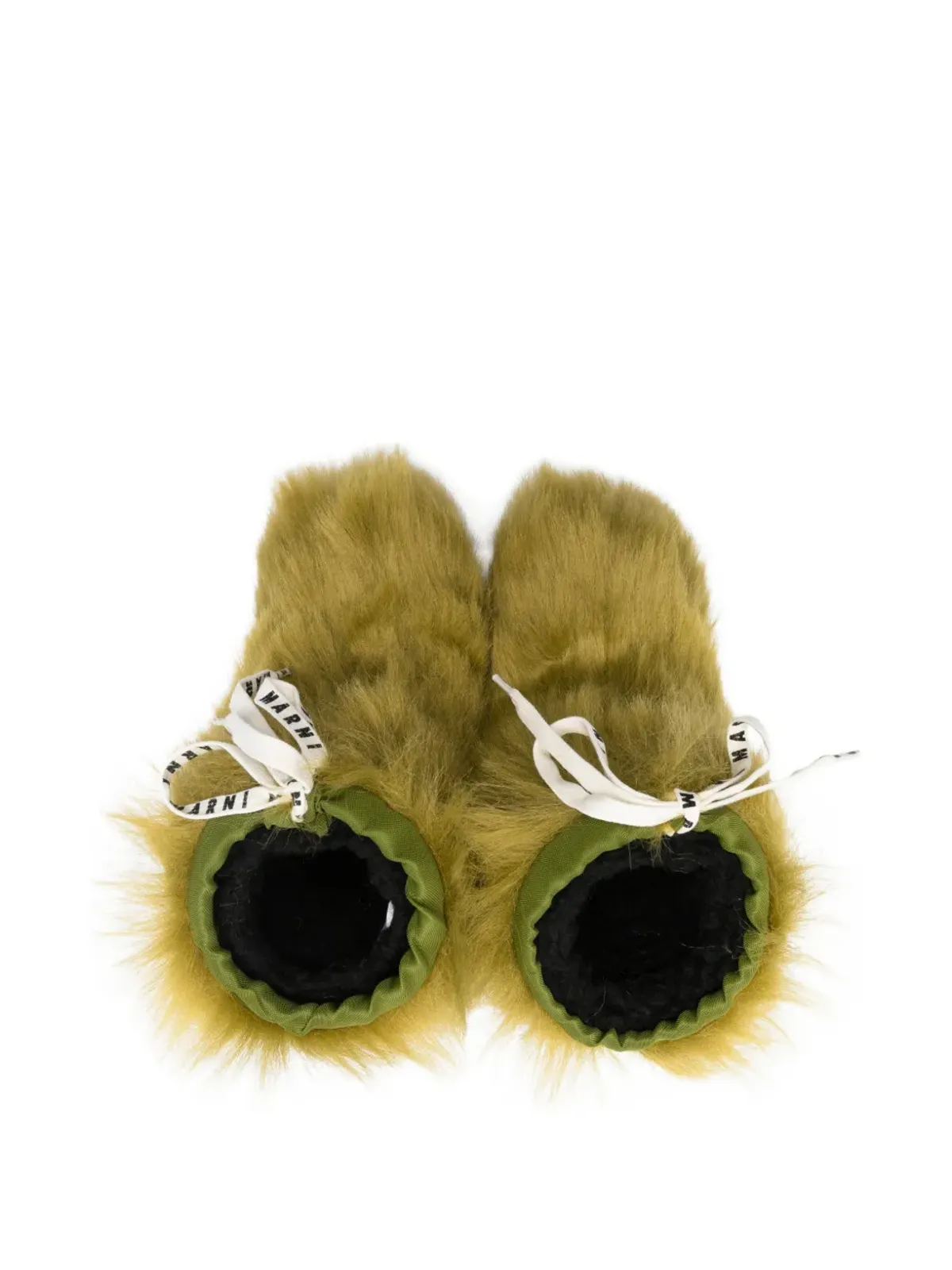 Marni Kids ファー付きレースアップブーツ - 画像3