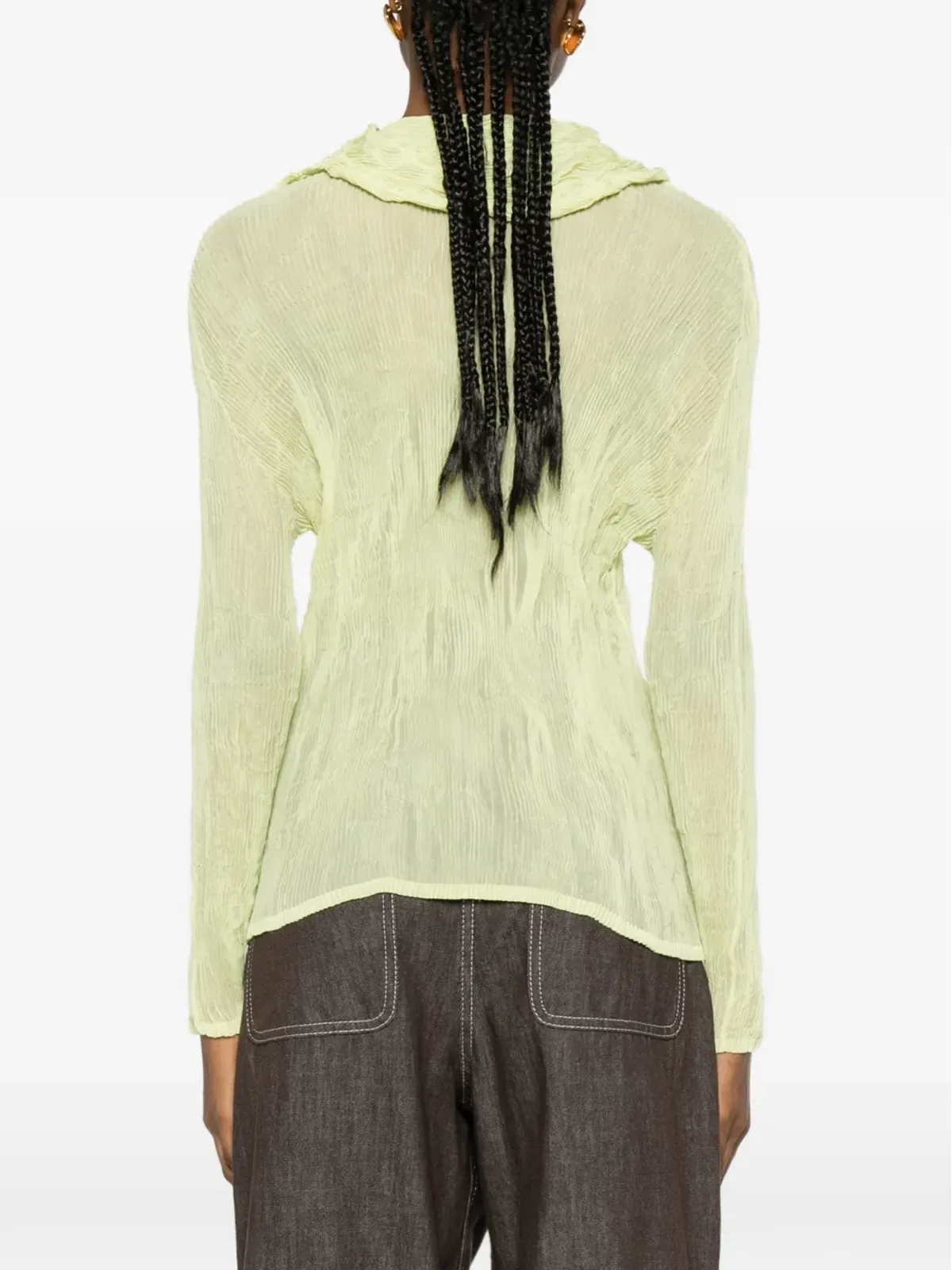Issey Miyake フリル付きジップファスナーシャツ - 画像4