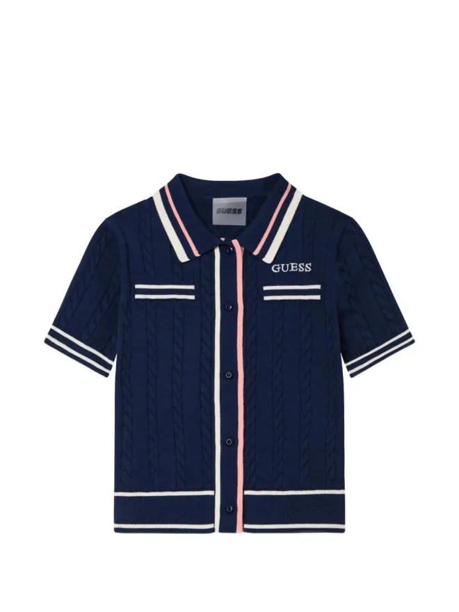 guess kids guess kids ショートスリーブ ケーブルニット カーディガン ブルーの商品画像