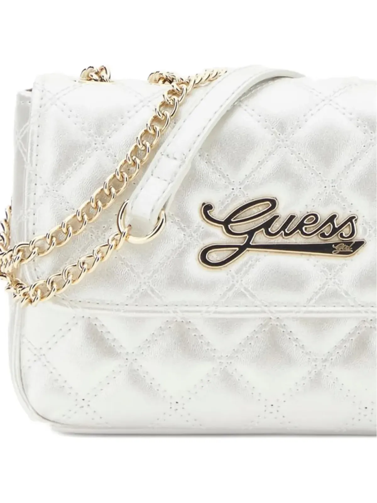 guess kids ロゴプレート付き キルティングショルダーバッグ - 画像3