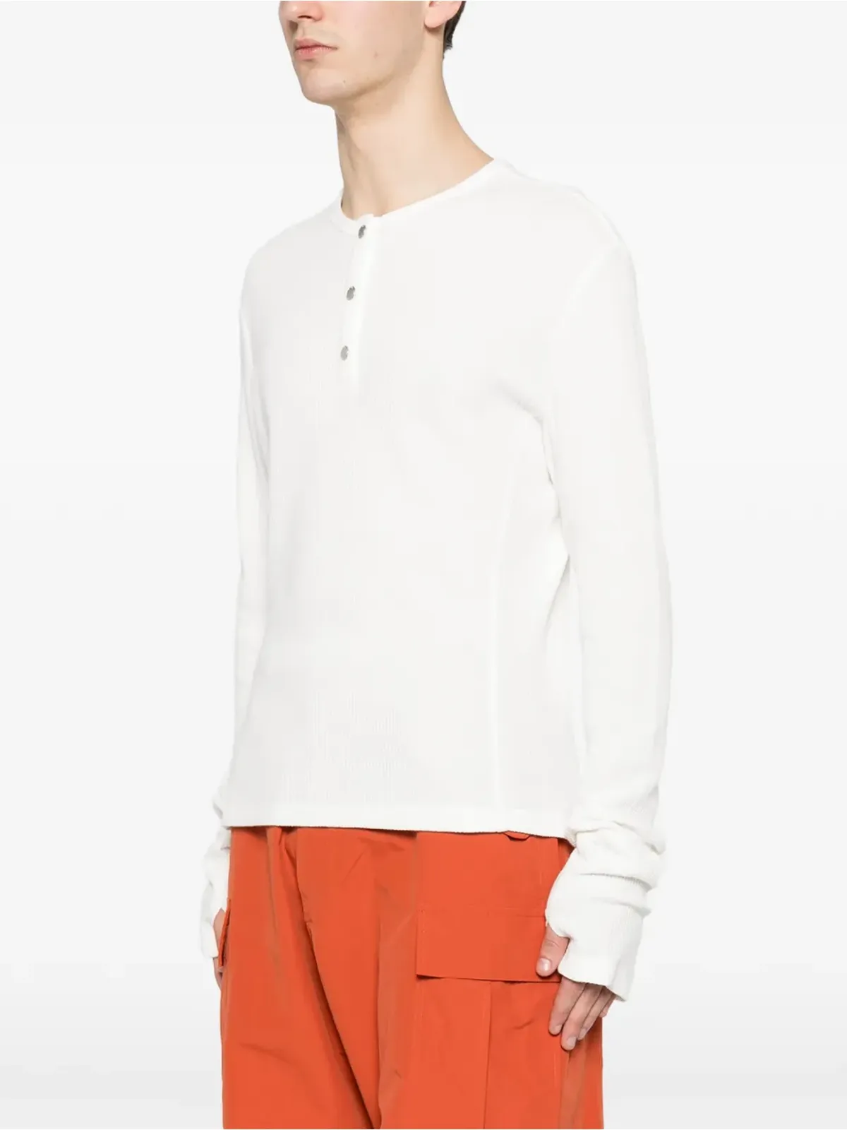 Carrer Lis Henley Classic ヘンリーネック ボタン付き長袖Tシャツ - 画像3