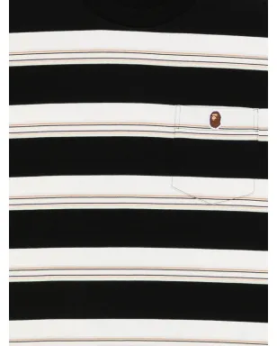A BATHING APE® ストライプ胸ポケットTシャツ - ブラック - サムネイル3