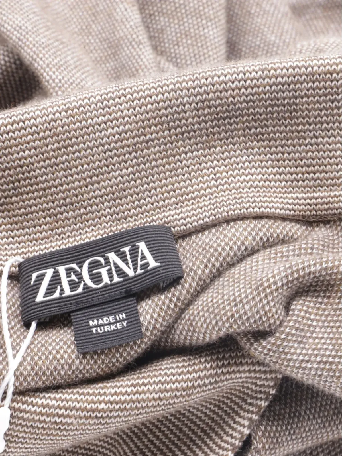 Ermenegildo Zegna Vintage コットン長袖ポロシャツ - ブラウン - 画像3