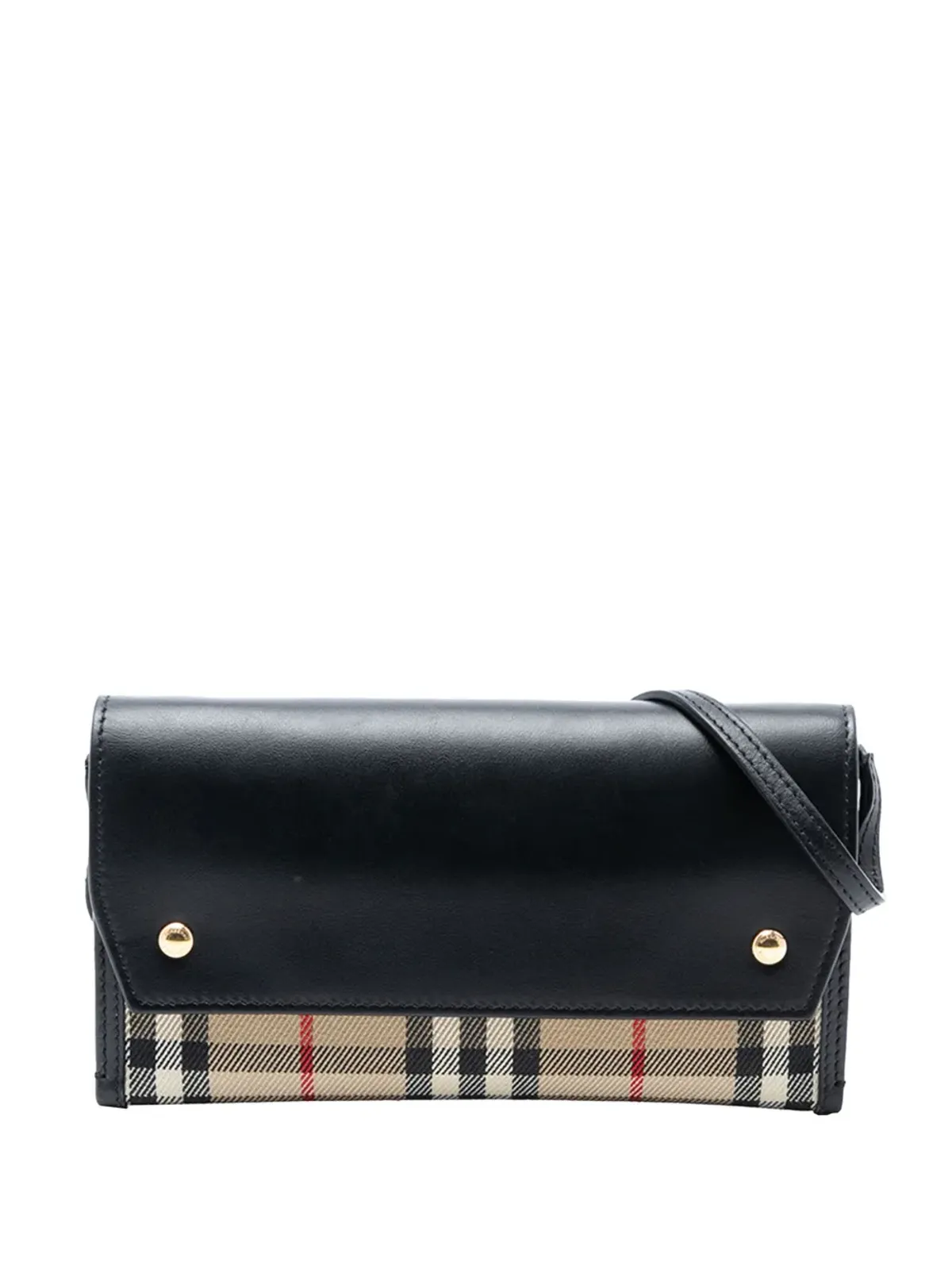 Burberry Pre-Owned ハウスチェック キャンバスとレザー フォンポケット クロスボディバッグ - ブラウン - 画像1