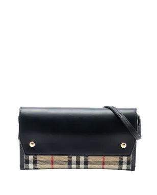 Burberry Pre-Owned ハウスチェック キャンバスとレザー フォンポケット クロスボディバッグ - ブラウン - サムネイル1