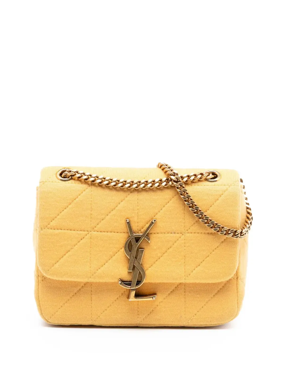 Saint Laurent Pre-Owned ミニ ジャージー ウール パッチワーク ジェイミー クロスボディバッグ - イエロー - 画像1