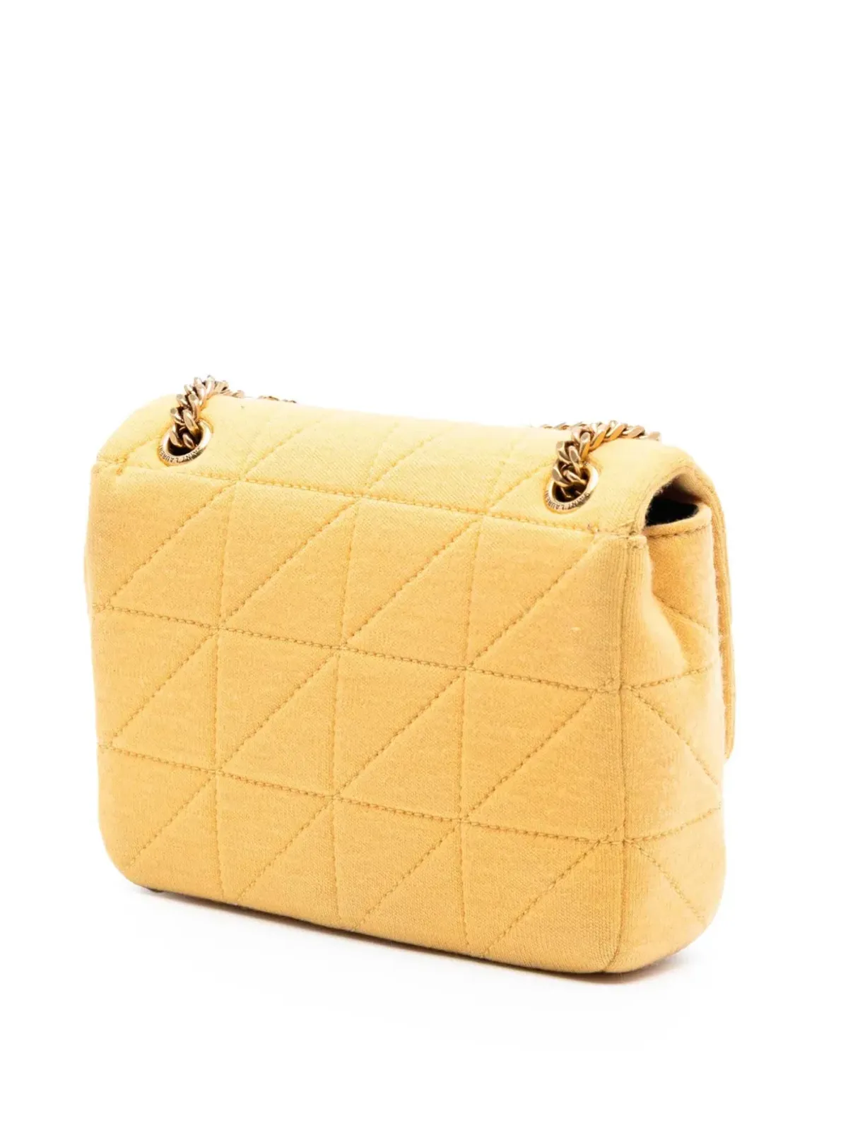 Saint Laurent Pre-Owned ミニ ジャージー ウール パッチワーク ジェイミー クロスボディバッグ - イエロー - 画像3