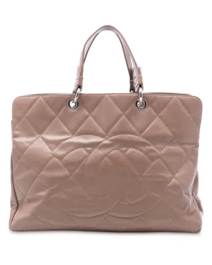 CHANEL ビンテージ 2008-2009 CC キルテッド カヴィア ティムレス トートバッグ - ブラウン - サムネイル1